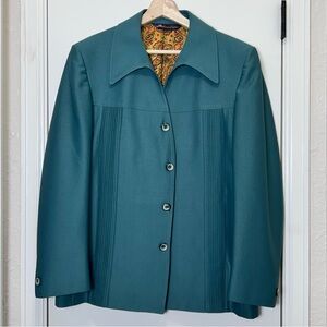 Vintage Ernesto Bellini Green Jacket American Craftsmen – Paisley – Made in USA